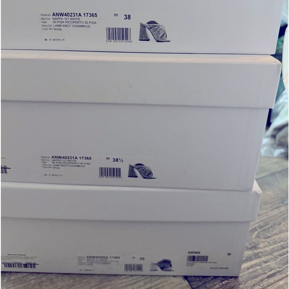 JW Anderson chain link knot heel mule sandals lamb leather white NWT sz 8 - Picture 8 of 8